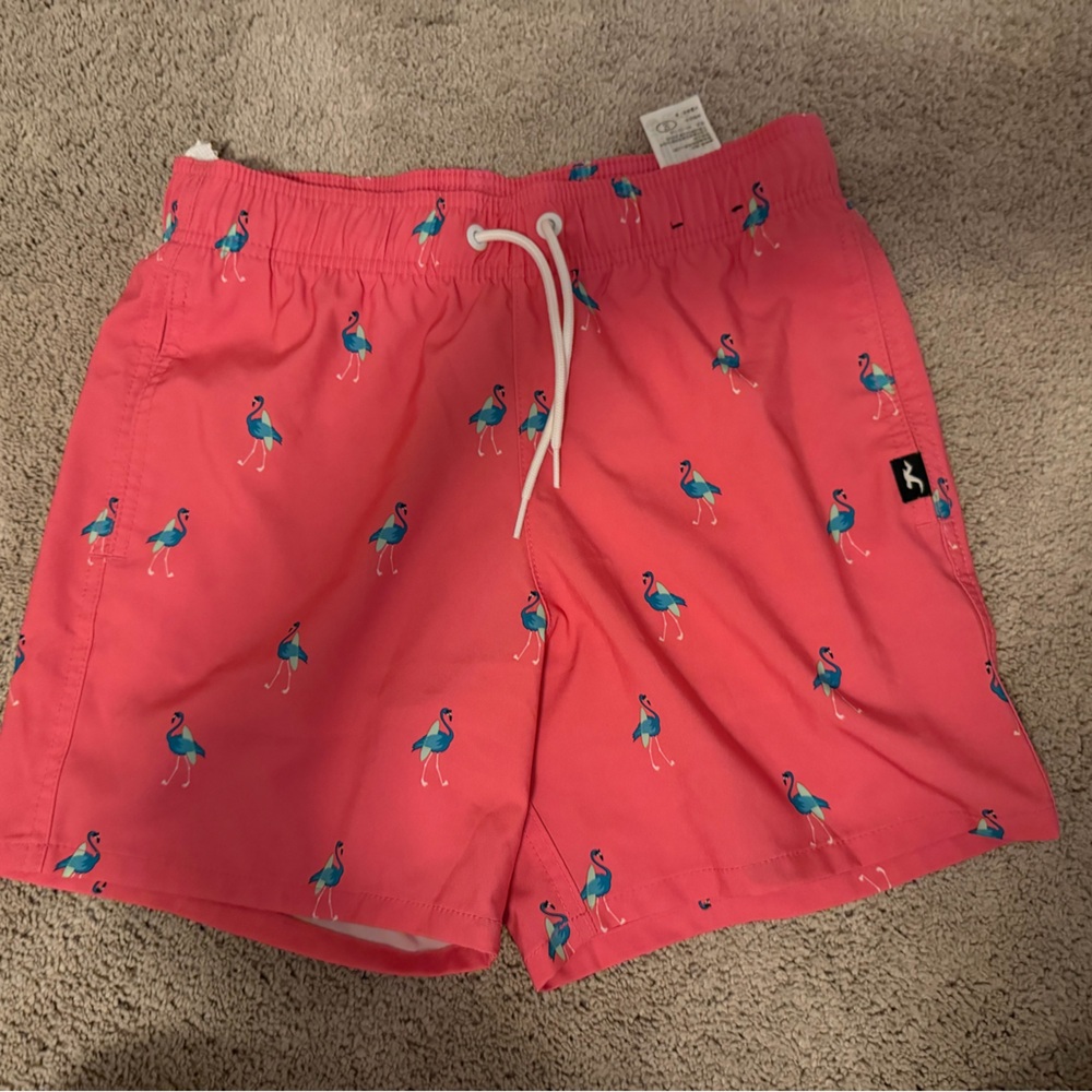 Hollister Pink Swim Shorts with Flamingo Print